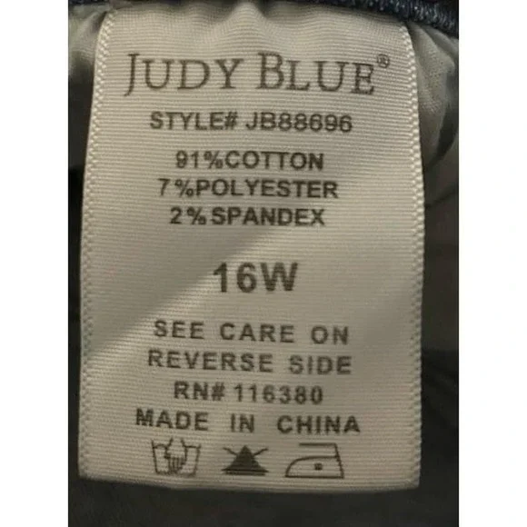 Womens Judy Blue Distressed Stretchy Boot Cut Jeans - Picture 6 of 6